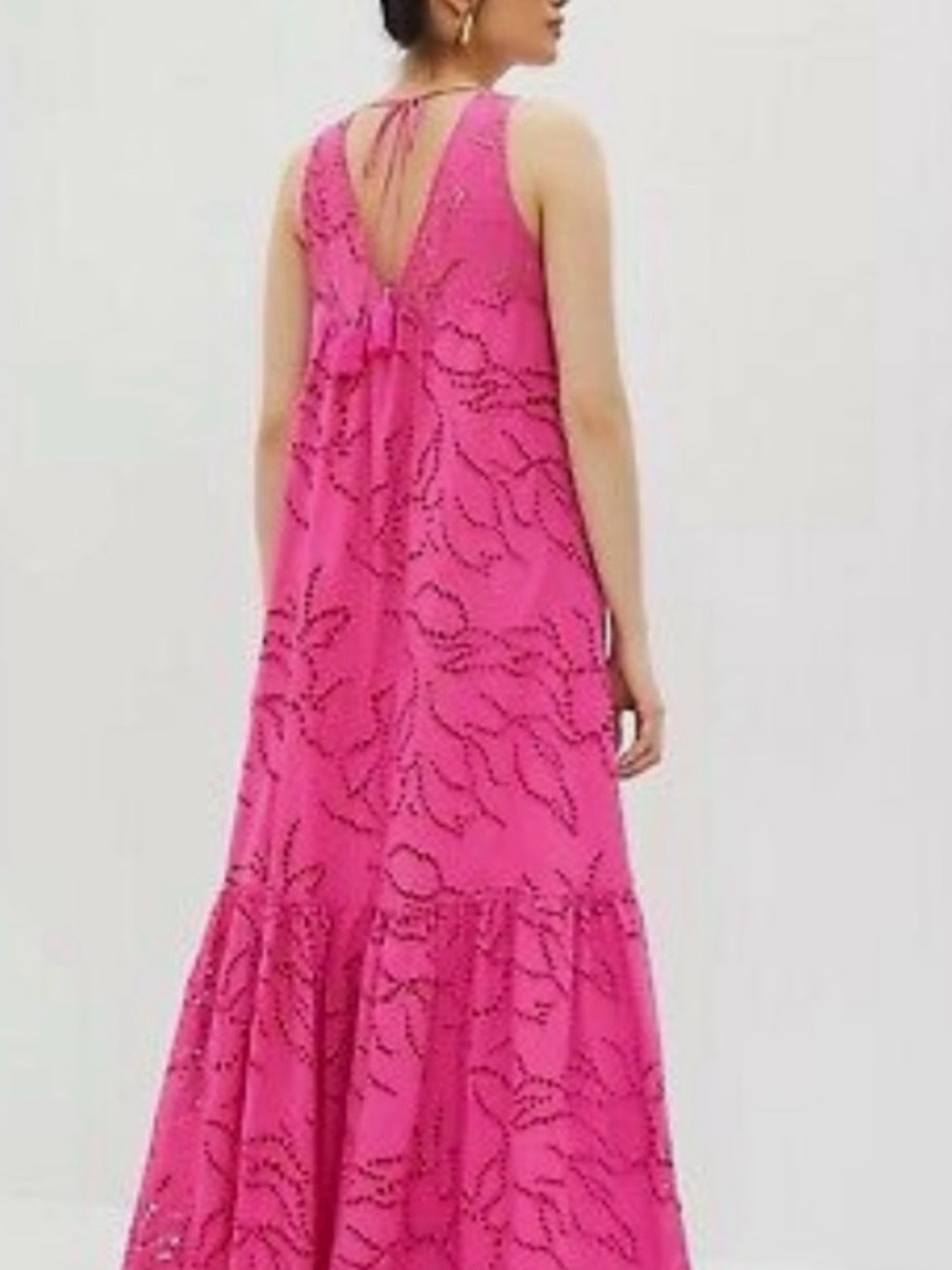 Anthropologie Fuchsia Eyelet Maxi Dress - Picture 2 of 9